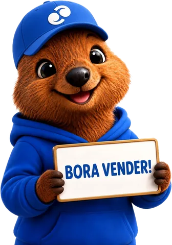 Quokka da Clientela segurando uma placa escrita Bora vender