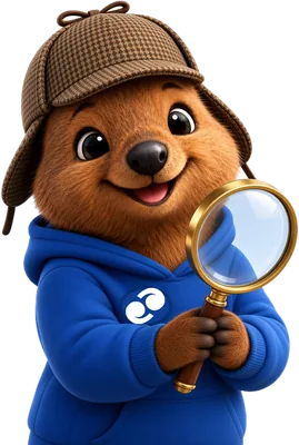 Quokka detetive com lupa