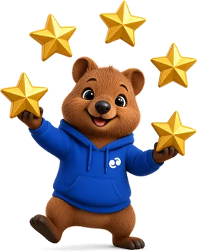 Quokka cercado de estrelas