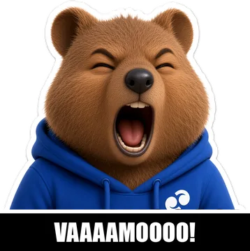 Quokka gritando vamos